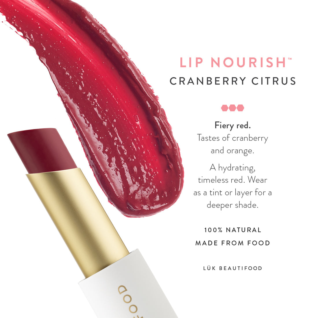 Lip Nourish™ Cranberry Citrus Lip Balm - Hydrating & Moisturizing for Dry, Chapped Lips - Perfect for Winter, Outdoor Activities & Daily Care