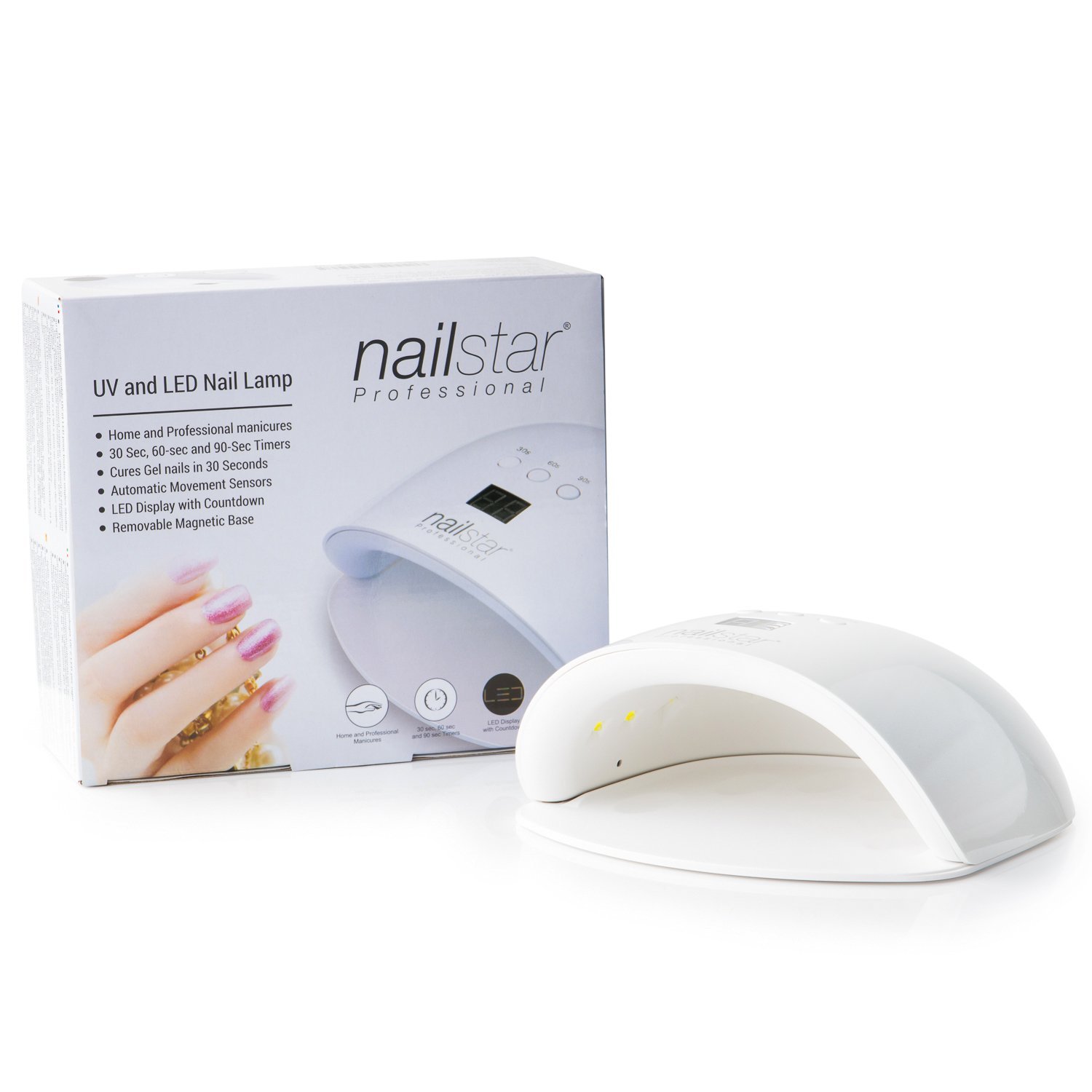 Nailstar® Professional UV LED Nail Lamp for Gel Polish - 3 Timer Settings with Digital Display | Fast Curing for Gel Nails at Home & Salon | Perfect for Manicures, Pedicures & Nail Art