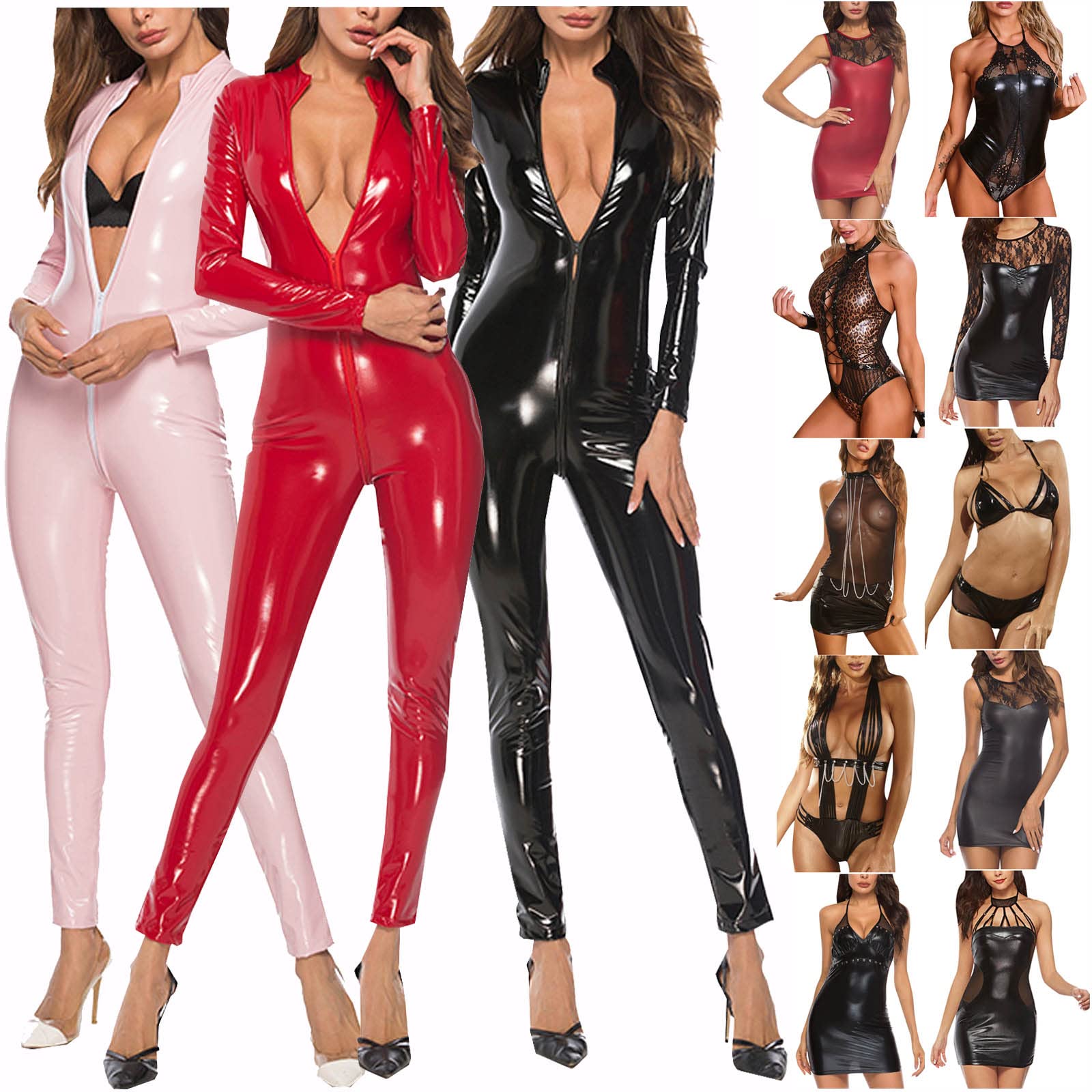 Sexy Women's Leather Bodysuit Lingerie - X-Large for Role Play, BDSM & Sensual Nights - Perfect for Valentine's Day, Boudoir Photography & Spicy Date Nights