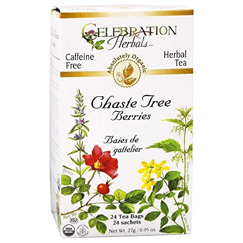 Organic Chaste Tree Berries Tea by Celebration Herbals | 24 Herbal Tea Bags | Supports Women's Health & Hormonal Balance | Perfect for Relaxation & Wellness Rituals