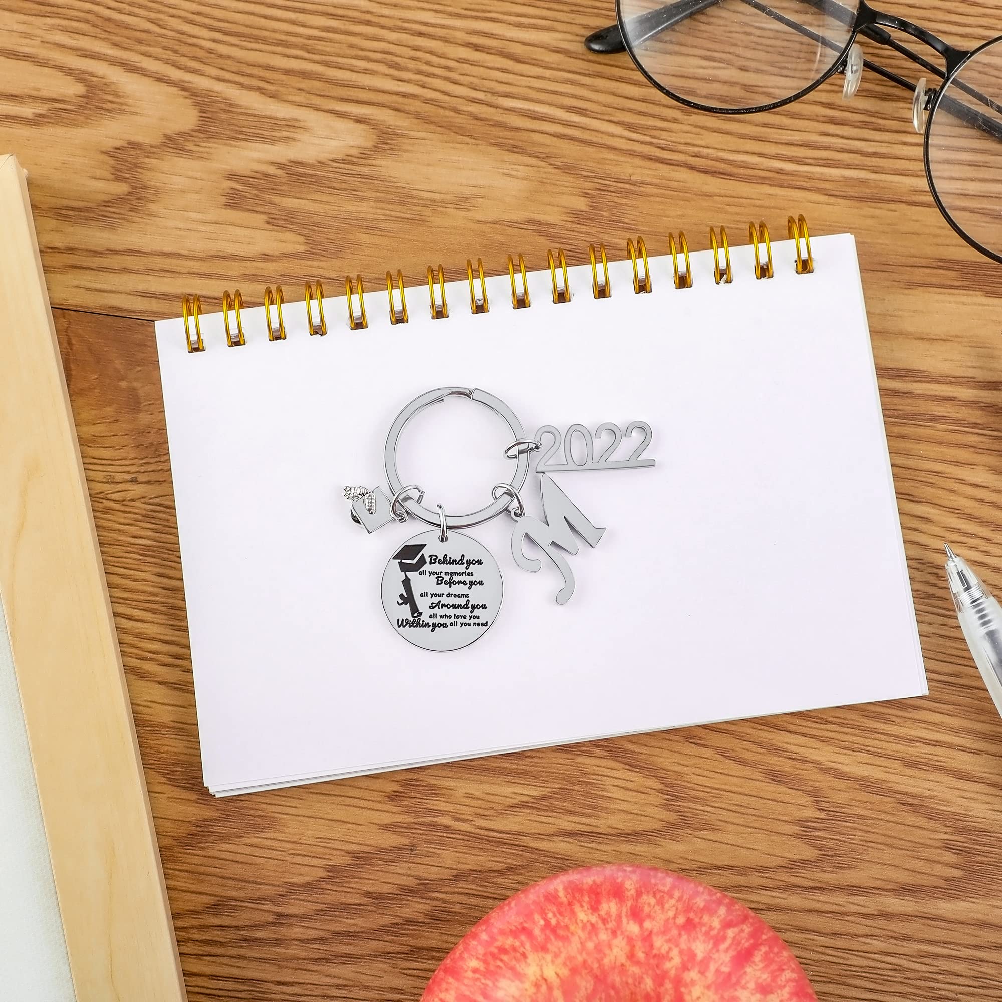 GLIVEOR Graduation Keychain for Women - Inspirational Compass Keychain Gift for College Graduates - Perfect 2022 Graduation Gift for Her - Ideal for Commencement, Parties & Keepsakes