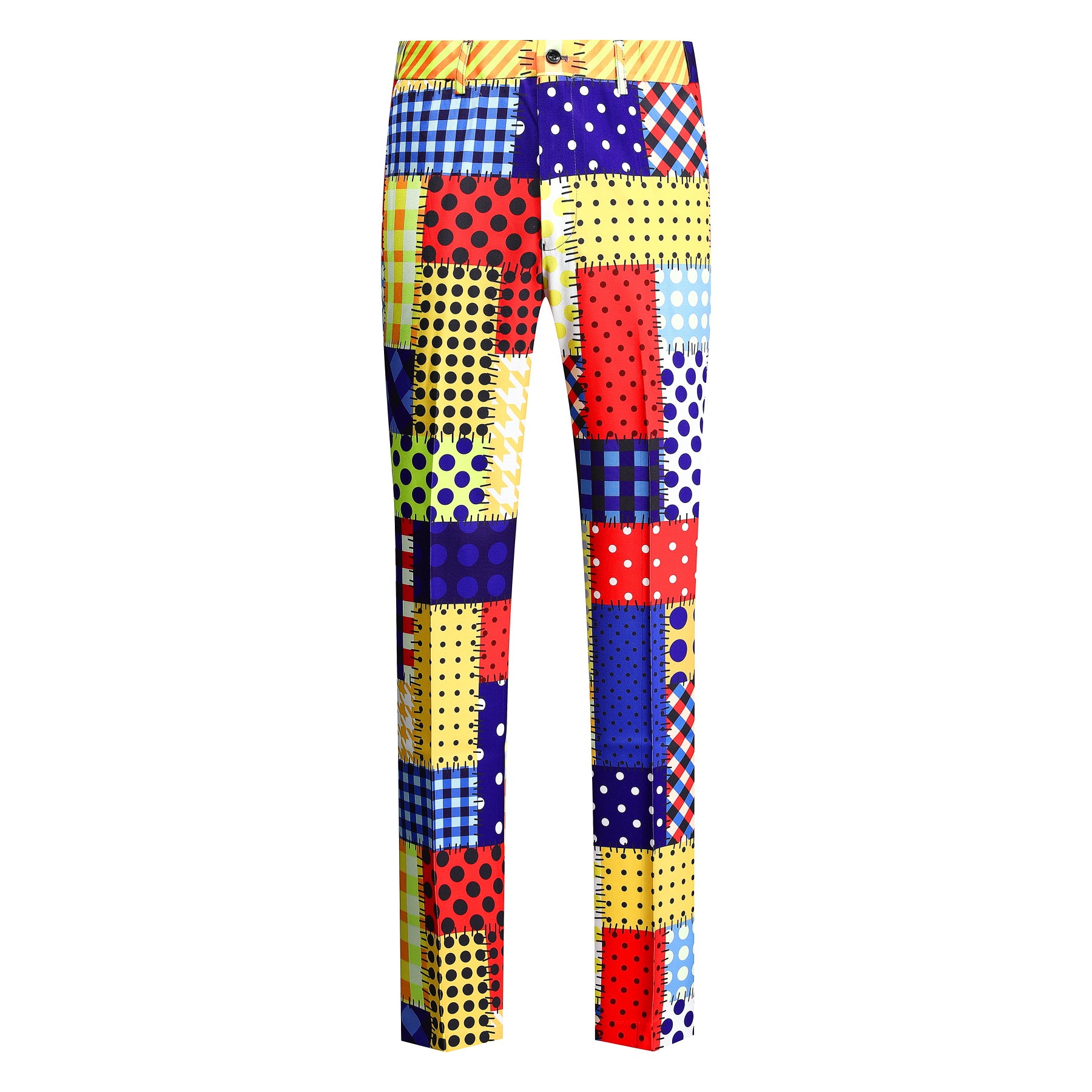 2-Piece Men's Printed Colorful Plaid Clown Costume Suit for Halloween, Cosplay, Circus Performances & Themed Parties - Comfortable & Stylish Outfit
