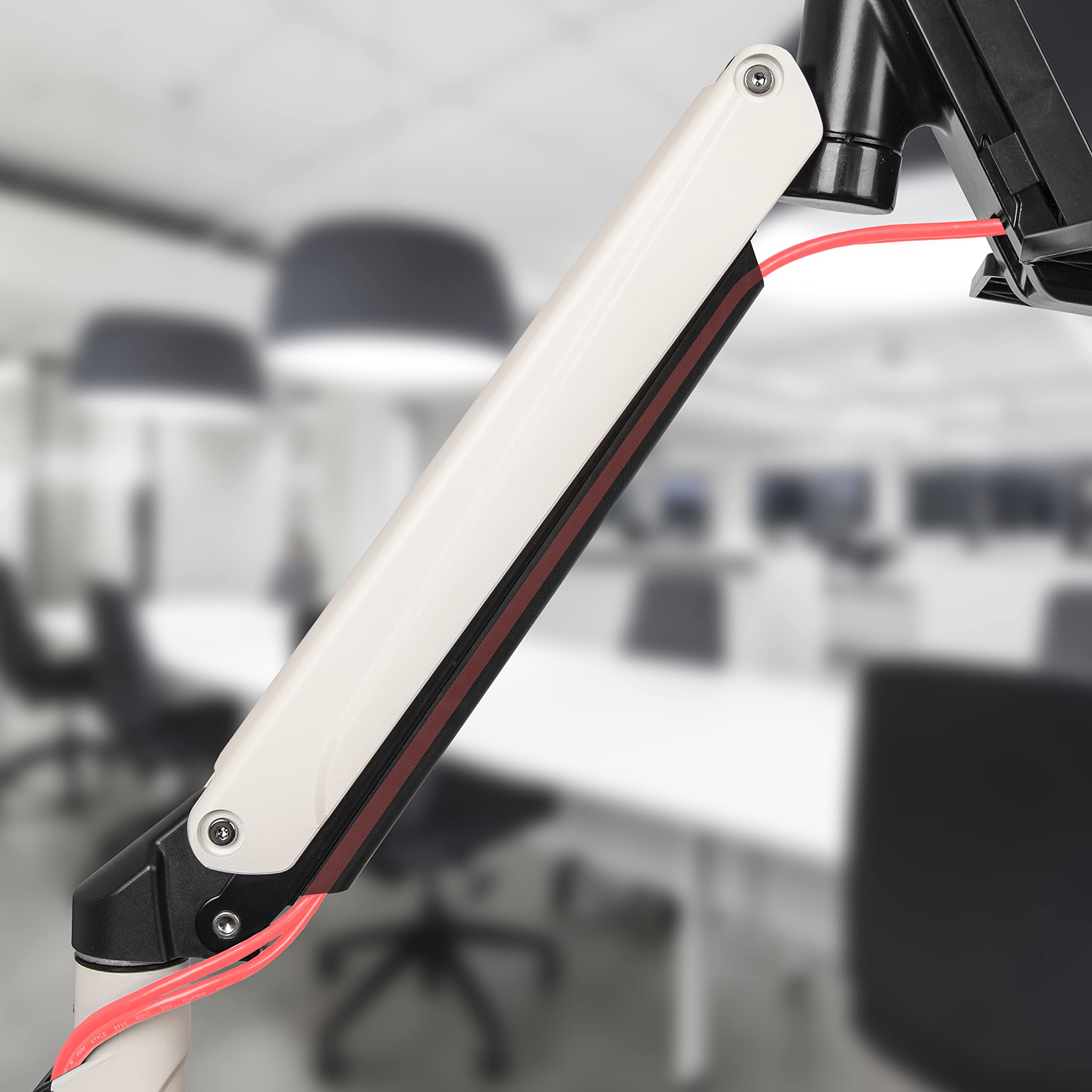 Duronic DM1K1X2 Dual Monitor Stand - Adjustable Height Gas Spring Arm with Keyboard Tray for 2 LCD/LED Screens | Wall Mountable Sit to Stand Workstation | Perfect for Home Office, Gaming Setup & Ergonomic Workspace