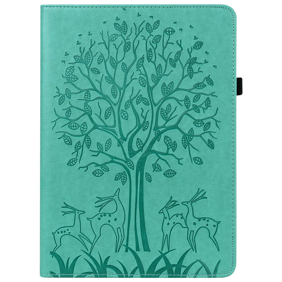 LMFULM® Kindle 11th Generation 2022 Case (6.8 Inch) - Premium PU Leather Protective Cover with Stand, Flip Design & Giraffe Tree Embossing in Green - Perfect for Reading, Travel, and Daily Use
