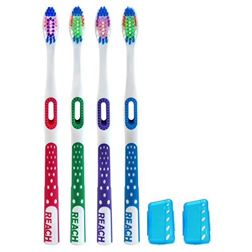 Reach Ultra Clean Soft Bristle Toothbrushes 4-Pack - Gentle Dental Care for Sensitive Teeth & Gums, Perfect for Travel & Daily Oral Hygiene