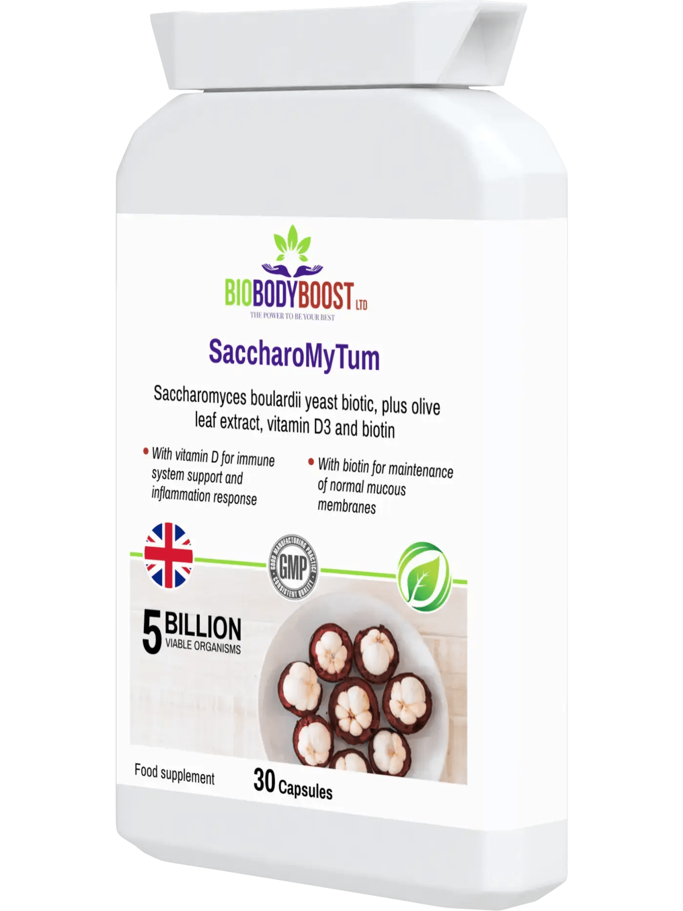 SaccharoMyTum Vegan Probiotics with Vitamin D3 Supplement - Supports Gut Health & Immune System for Adults - Perfect for Daily Wellness Routine