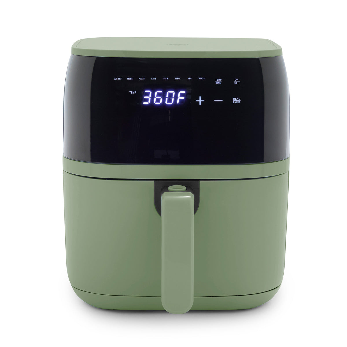 GreenLife 5.3 Quart Digital One Touch Air Fryer with Rapid Air Technology - Healthy Oil-Free Cooking, Sage Green - Perfect for Frying, Baking, Roasting & Reheating Family Meals