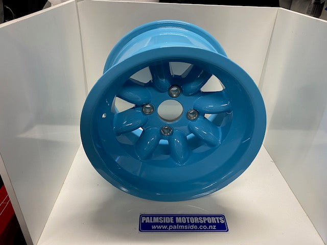 13x9.0 8-Spoke Escort Group 4 Alloy Wheels - Olympic Blue ET12 | High-Performance Lightweight Rims for Racing, Track Days & Street Driving