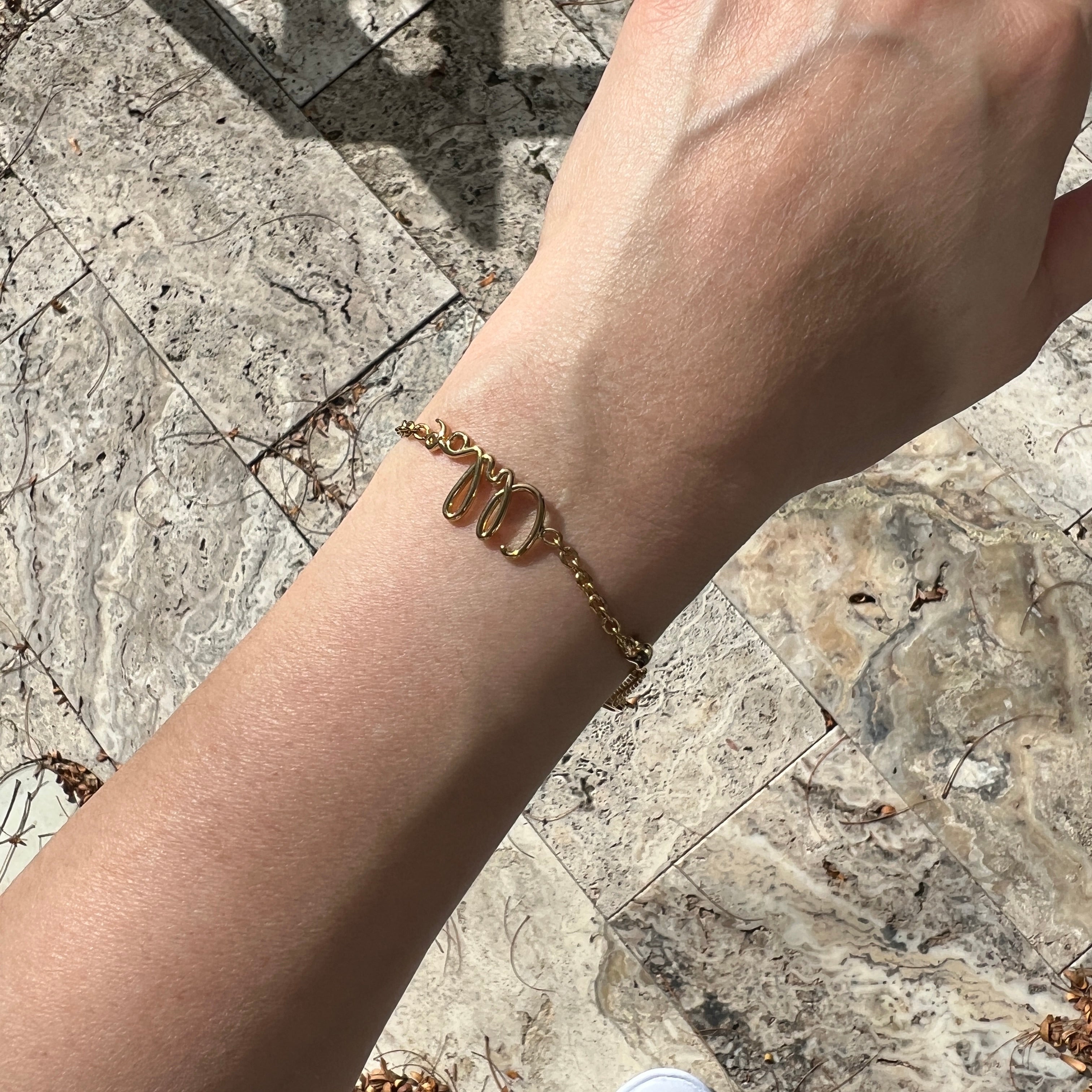 Custom Engraved Logo Bracelet for Women - 14K Gold Plated Personalized Name Jewelry Gift for Her - Perfect for Anniversaries, Birthdays & Corporate Events
