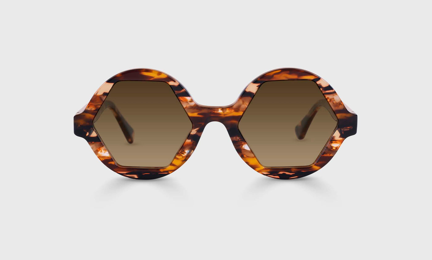 Ogle Goggles Color 19 Coffee Multi Stripe Front and Temples - Stylish Sunglasses for Men & Women, UV Protection, Perfect for Driving, Beach, and Outdoor Activities