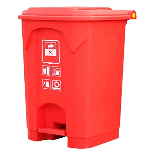 50L Pedal Trash Can with Lid - Large Capacity Kitchen & Outdoor Garbage Bin for Home, Patio, Office - Durable & Odor-Proof (Green/Red) - Perfect for Waste Management in Living Rooms, Backyards & Commercial Spaces