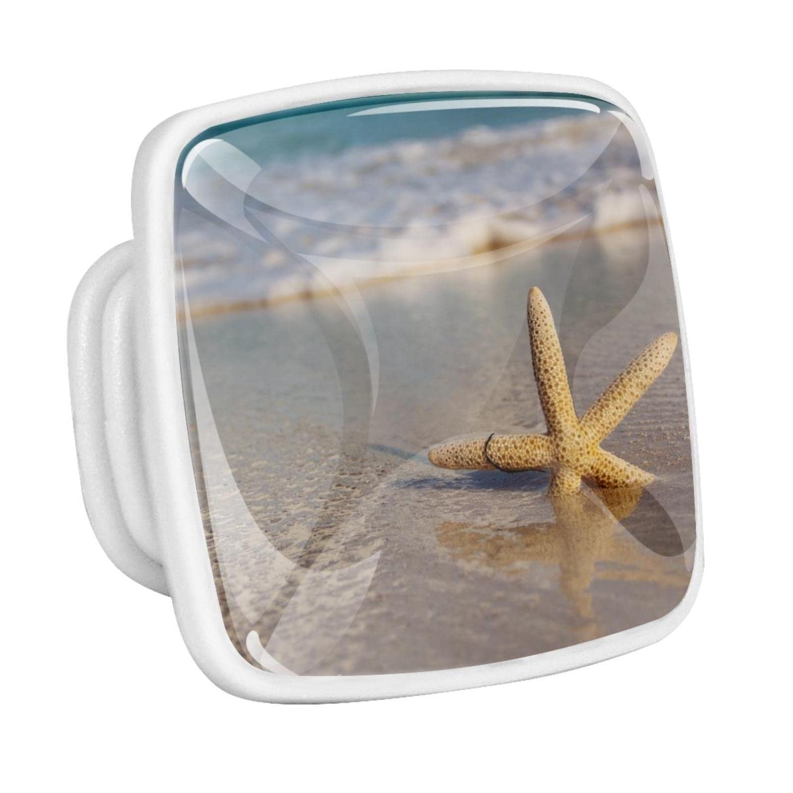 8Pcs Fluorescent Cabinet Handles & Drawer Pulls - Starfish Design Kitchen Cabinet Knobs for Beach Theme Home Decor | Perfect for Coastal Style Kitchens, Bathrooms & Furniture Upgrades
