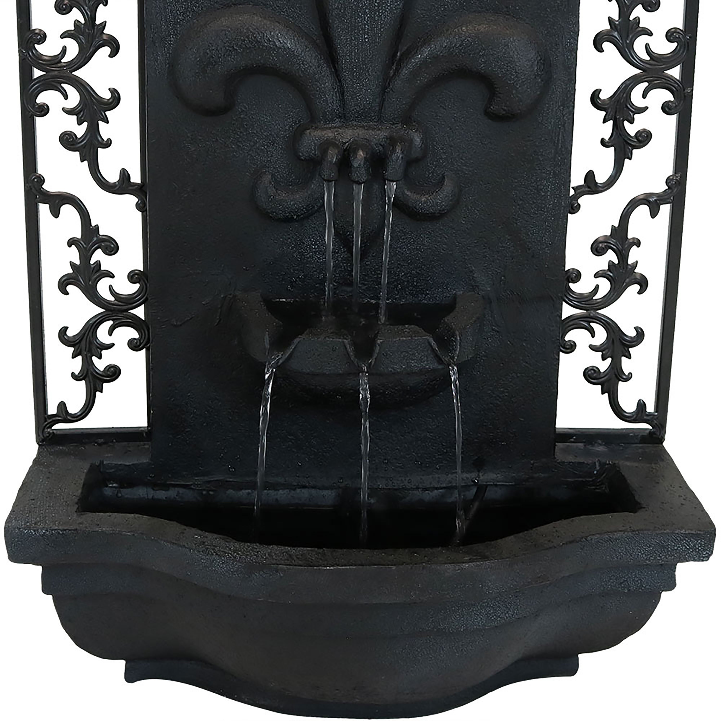 Elegant Sunnydaze French Lily Outdoor Wall Fountain with Submersible Pump - Perfect for Garden, Patio, and Backyard Decor