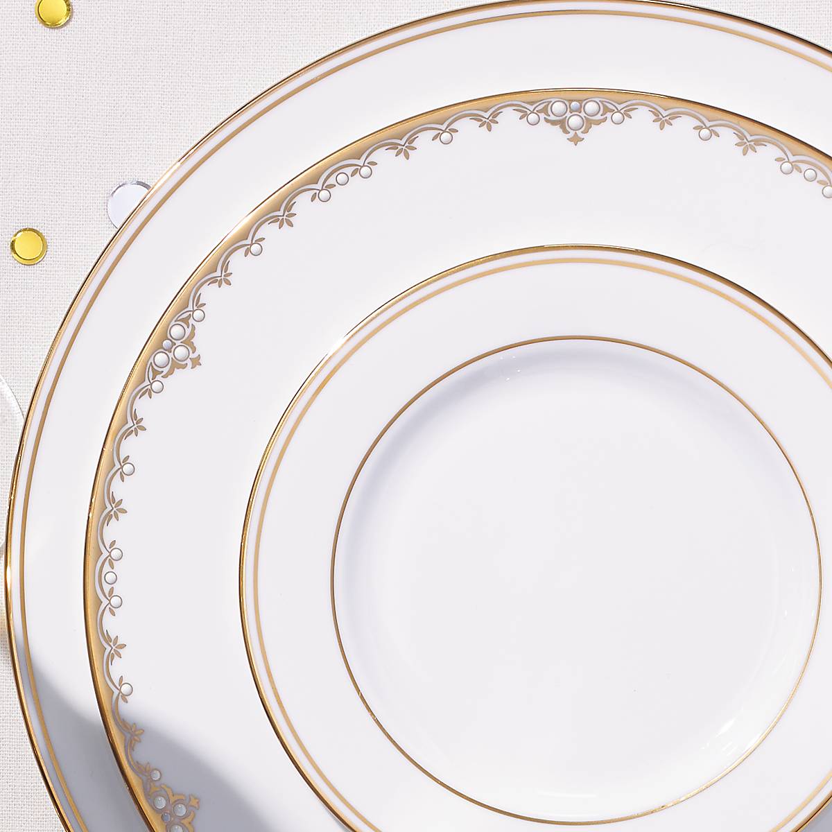 Federal Gold 5-Piece Place Setting - Elegant Dinnerware Set for Formal Dining, Weddings & Special Occasions