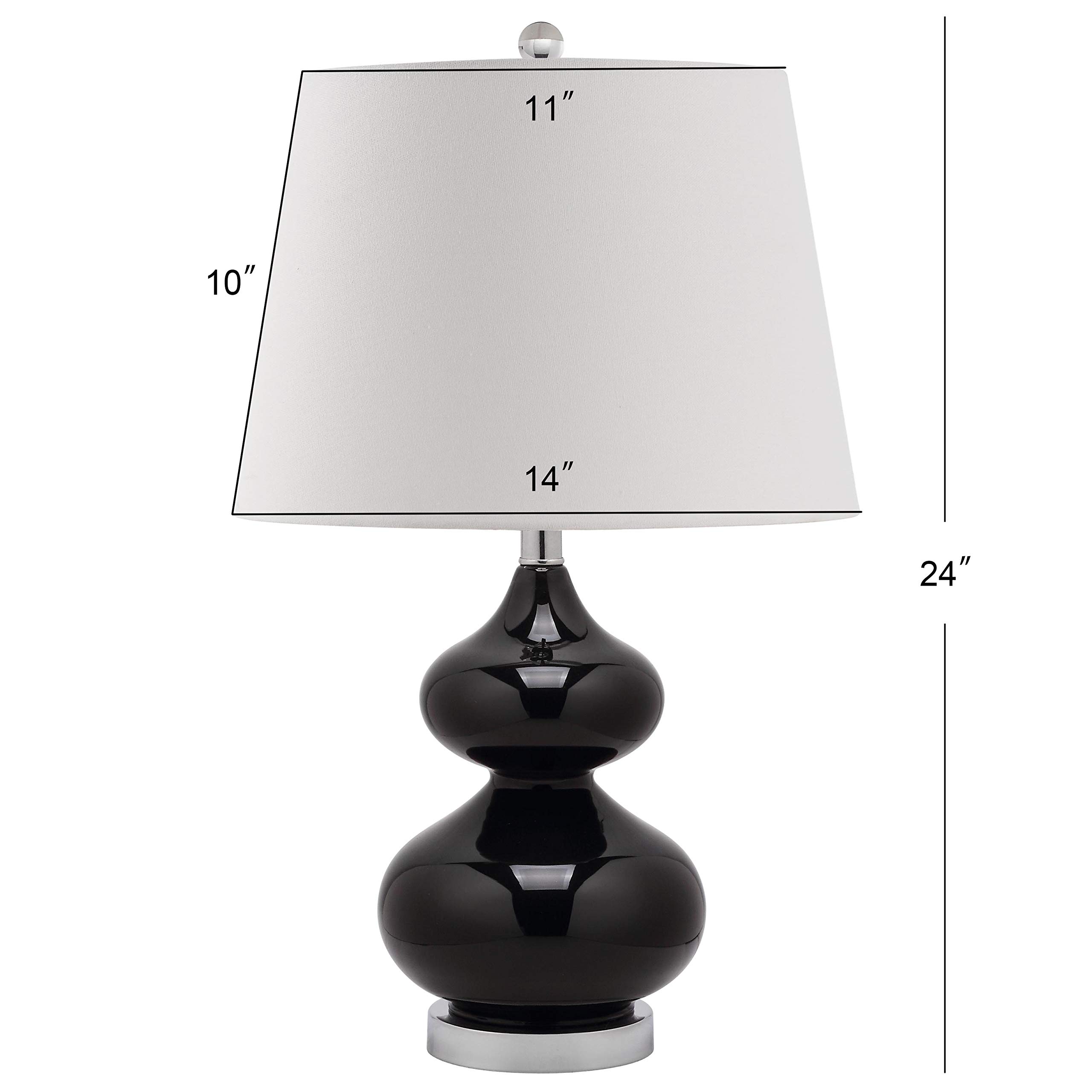 SAFAVIEH Eva Modern Black Double Gourd Glass Table Lamp Set of 2 - 24