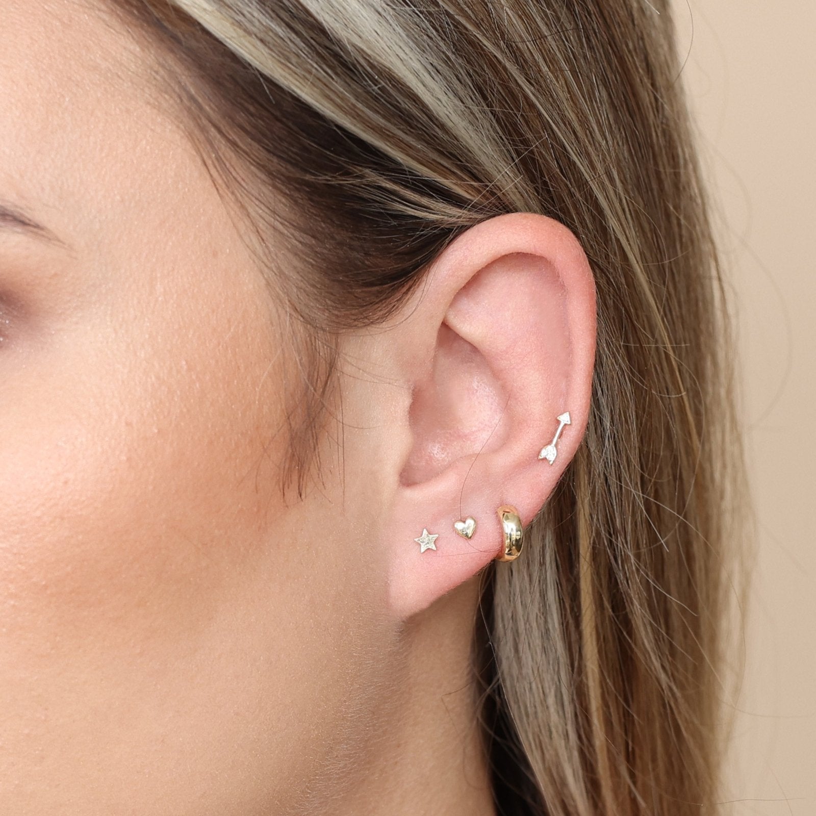 14k Solid Yellow Gold Flat Back Stud Earrings for Women | Hypoallergenic, Dainty & Elegant Jewelry | Perfect for Everyday Wear, Gifts & Special Occasions