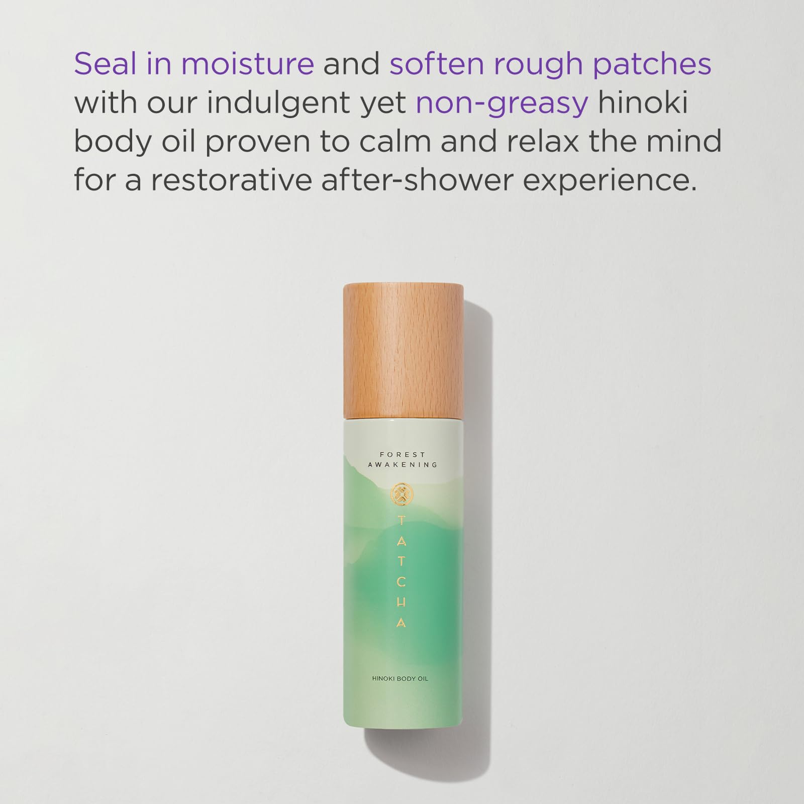TATCHA Forest Awakening Hinoki Body Oil - Fast Absorbing Silky Moisturizer for Dry Skin (100ml/3.4 fl oz) | Hydrating Body Treatment for Massage, Aromatherapy & Daily Skincare Routine
