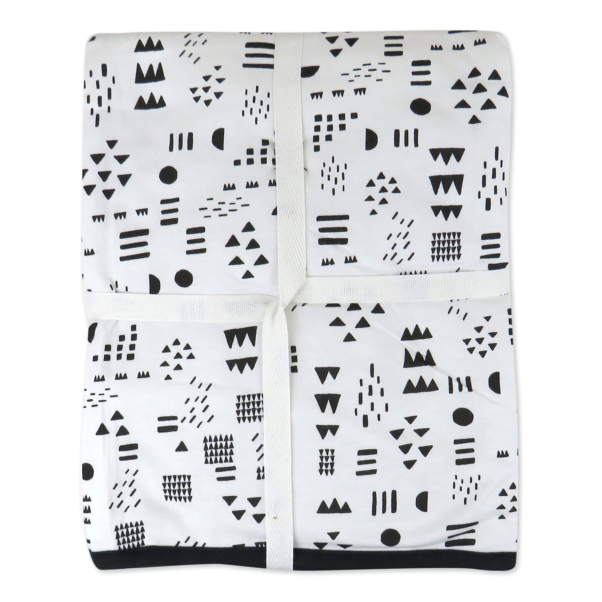 HonestBaby Quilted Baby Blankets - Reversible Organic Cotton Blanket for Boys & Girls | Soft Unisex Nursery Blanket | Pattern Play/Gray Design | Perfect for Crib, Stroller & Swaddling