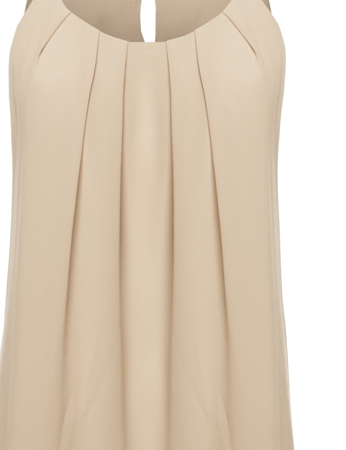 Awesome21 Women's High Neck Chiffon Flowy Sleeveless Blouse - Elegant Summer Casual Top for Office, Date Night & Special Occasions