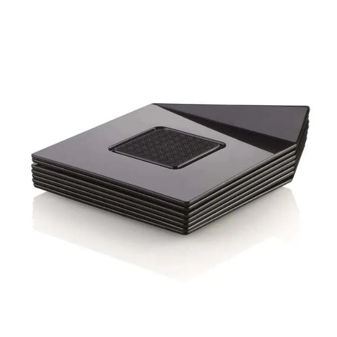 Square Black Single Serve Tray - Perfect for Appetizers, Desserts & Party Snacks - Elegant Serving Dish for Weddings, Catering & Home Entertaining