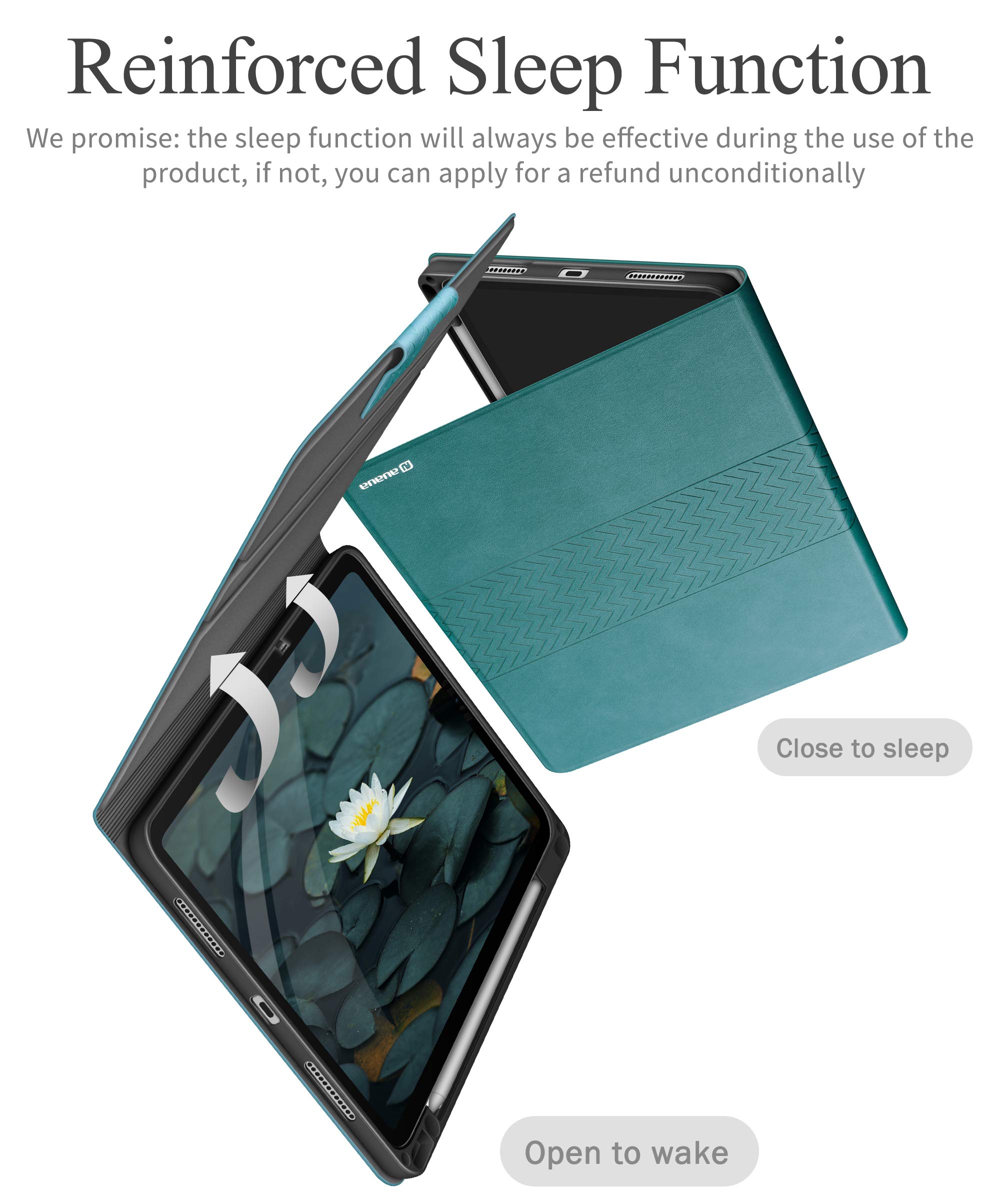 Premium Protective Case for iPad Air 11 Inch M3/M2 (2025/2024) & iPad Air 5th/4th Gen (2022/2020) - Shockproof Cover with Apple Pencil Holder, Auto Sleep/Wake, Adjustable Stand - Perfect for Work, Study & Travel (Green)