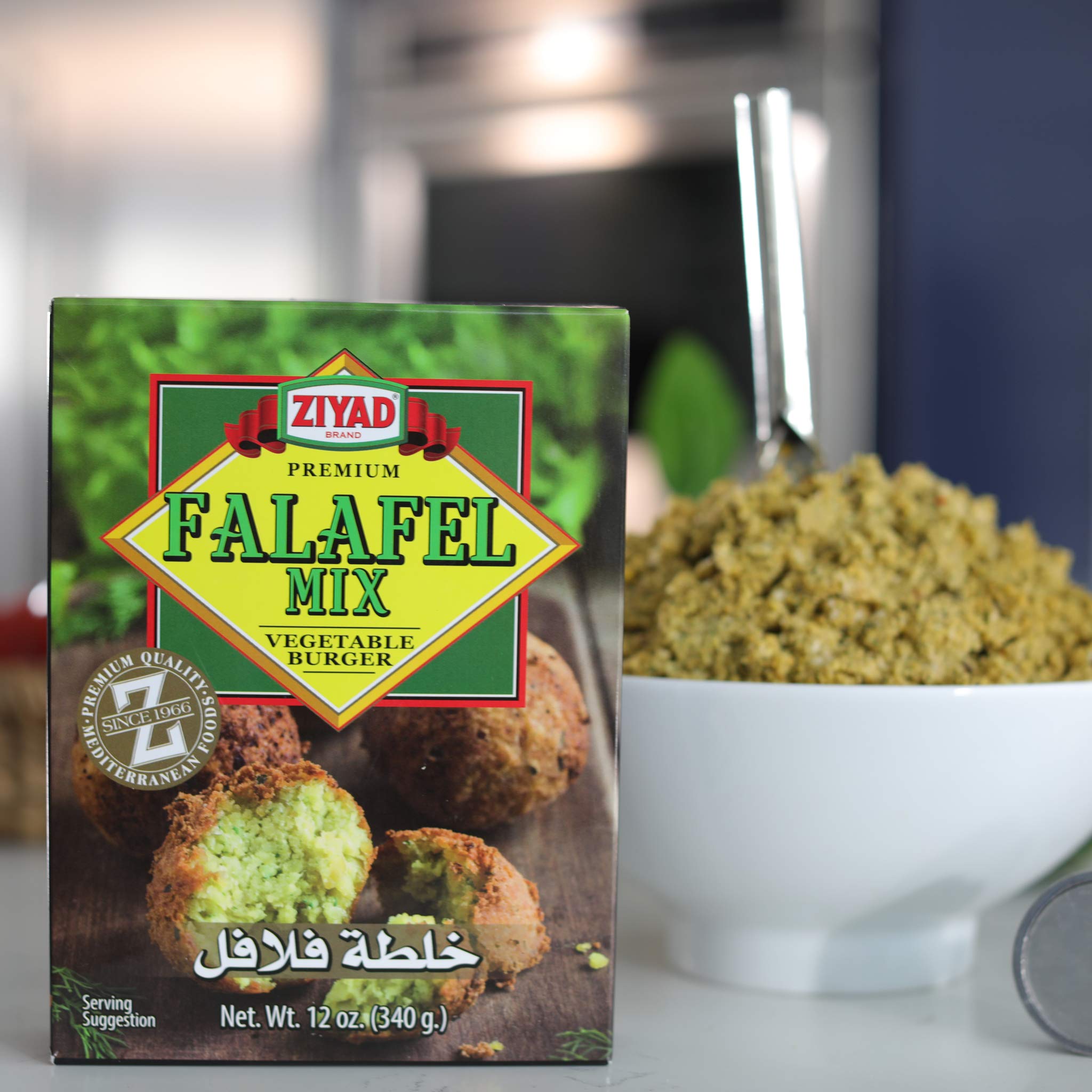 Ziyad Gluten-Free Vegan Falafel Mix - Non-GMO, No Additives or Preservatives - 12oz (24 Pack) - Perfect for Homemade Falafel, Veggie Burgers & Healthy Snacks - Middle Eastern Cuisine & Meal Prep