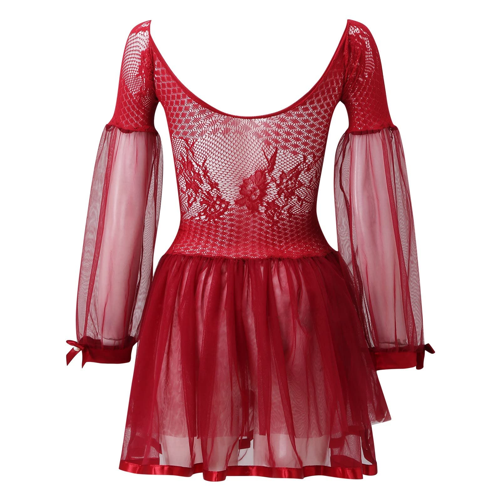 Sexy Lingerie Set for Women - Lace Babydoll Chemise & Garter Belt Bodysuit with Stockings | Floral Lace Nightwear for Valentine's Day & Romantic Occasions