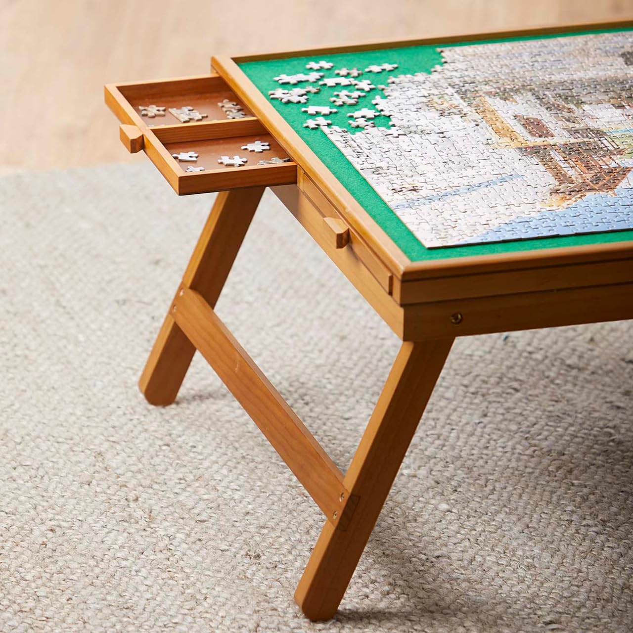 Premium Wooden Puzzle Table Accessory for Adults - Relaxing Brain Teaser Game for Home, Office & Travel - Perfect Gift for Puzzle Lovers & Family Game Nights