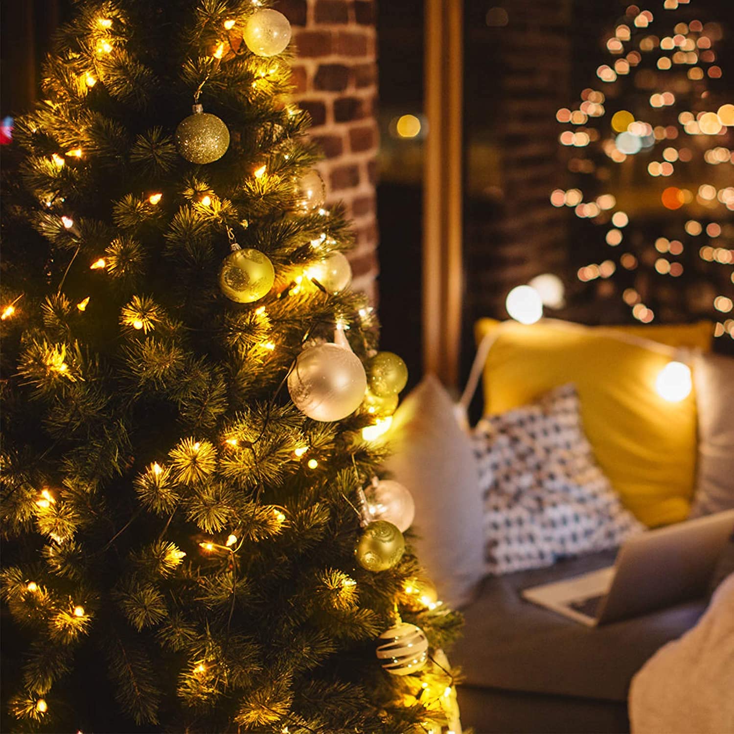 50 LED Christmas String Lights 18ft with Timer & 8 Modes - Battery Operated Waterproof Outdoor/Indoor Decor Lights (Warm White) - Perfect for Holiday, Party, Garden, Patio, and Home Decoration