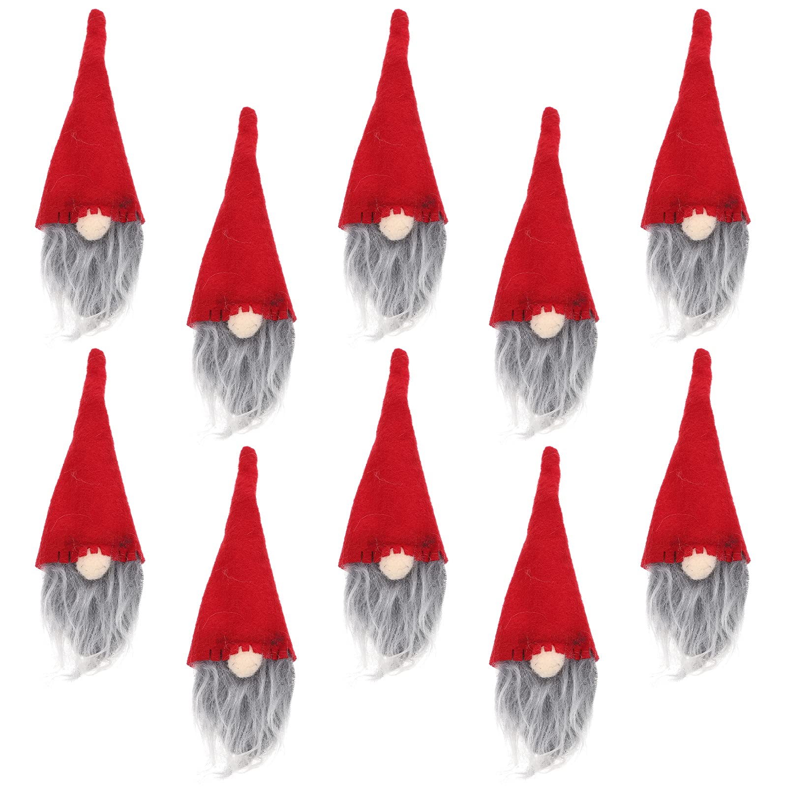 10pcs Adorable Gnome Plush Doll Decorations - Creative Christmas Bottle Hats & Faceless Doll Ornaments for Holiday Home Decor, Party Favors & Gift Giving
