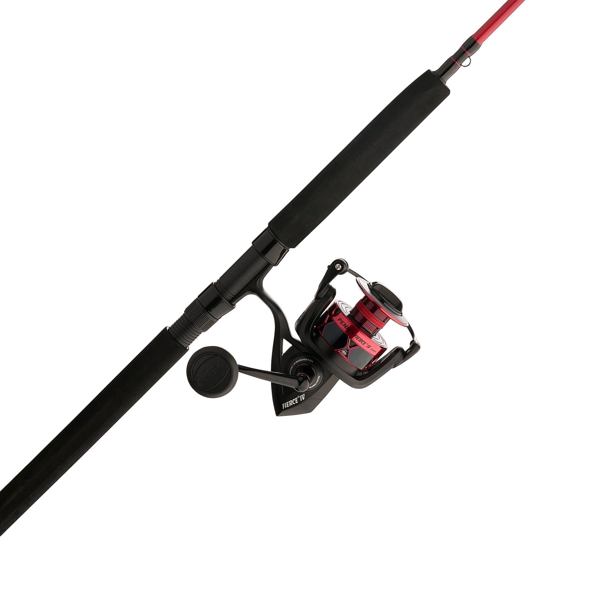 Fierce® IV Spinning Rod and Reel Combo - Premium Fishing Gear for Saltwater and Freshwater Anglers | Perfect for Bass, Trout, and Offshore Fishing Adventures