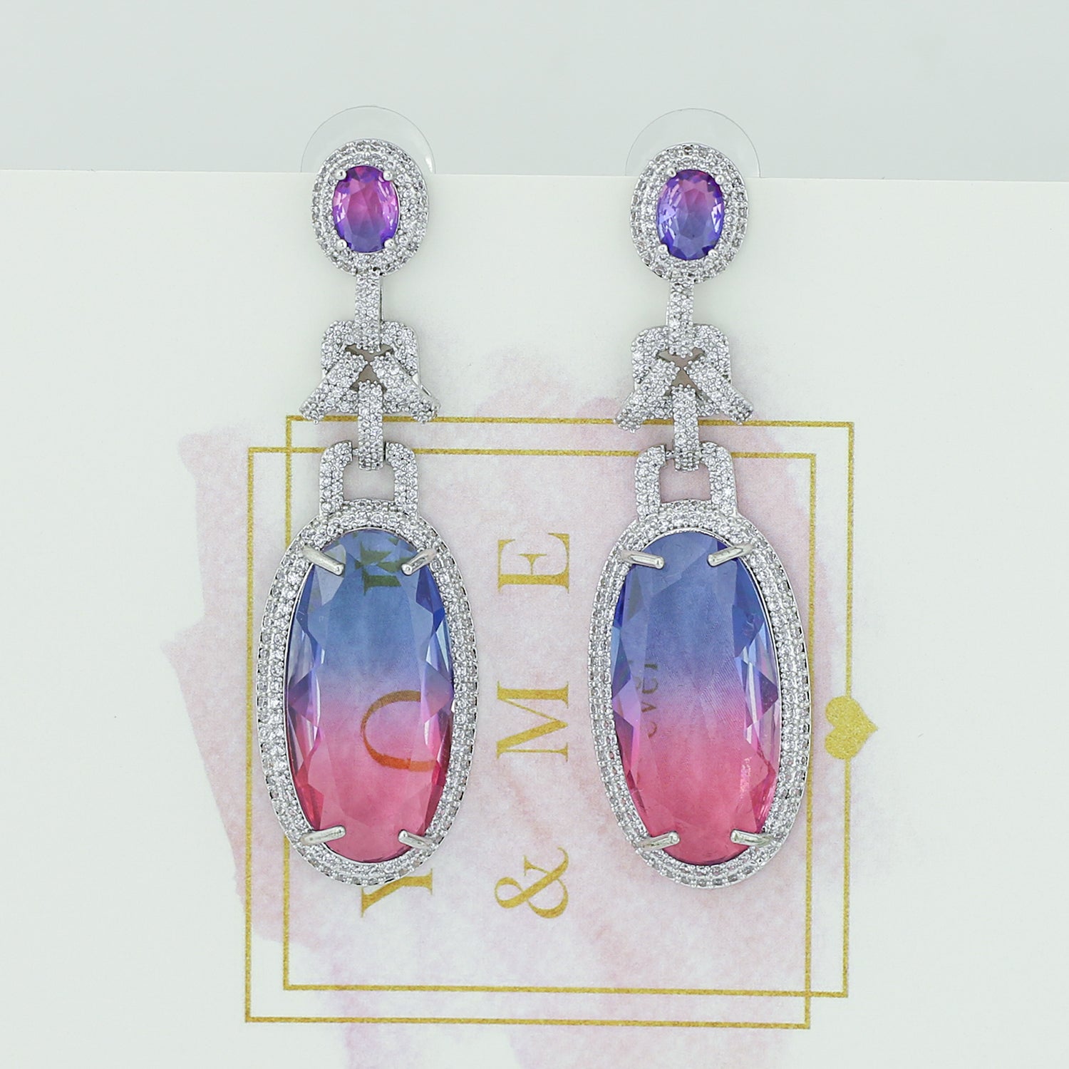Cubic Zirconia Dangle Earrings for Women - Elegant CE10620 Jewelry for Parties, Weddings & Special Occasions