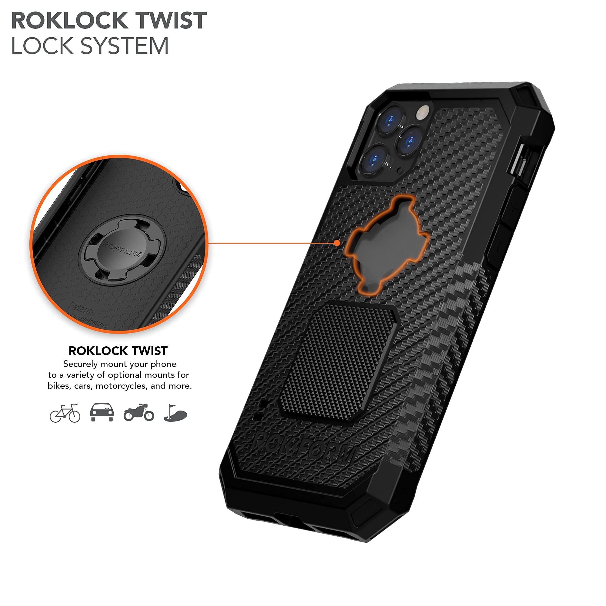 Rokform Rugged Case for iPhone 11 Pro with Universal Bike Mount | Shockproof Protective Cover | Perfect for Cycling, Motorcycling & Outdoor Adventures