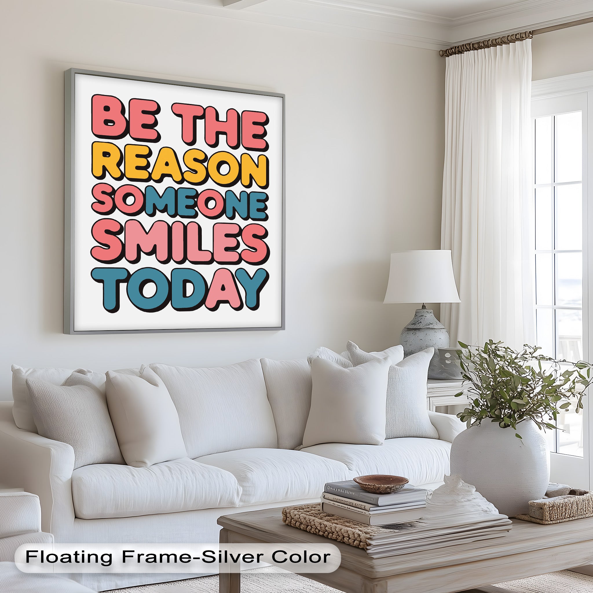 Be the Reason Someone Smiles - Handmade Oil Painting Wall Art for Living Room, Bedroom & Office Decor | Unique Gift Idea for Home & Holidays