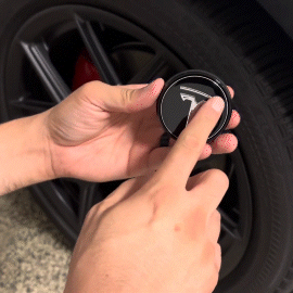 EVBASE Tesla Logo Model 3/Y LED Wheel Hub Caps (4PCS) - Waterproof LED Center Caps for Night Driving & Car Customization - Perfect for Tesla Enthusiasts & Car Modifications