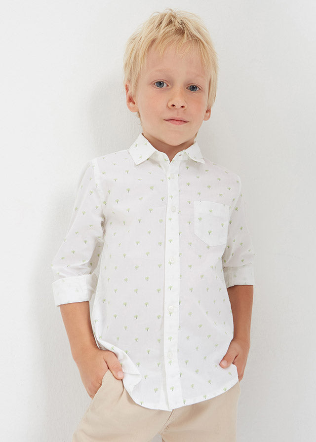 Mayoral Long Sleeve Shirt for Boys - Classic White Cotton Top for School, Parties & Casual Wear
