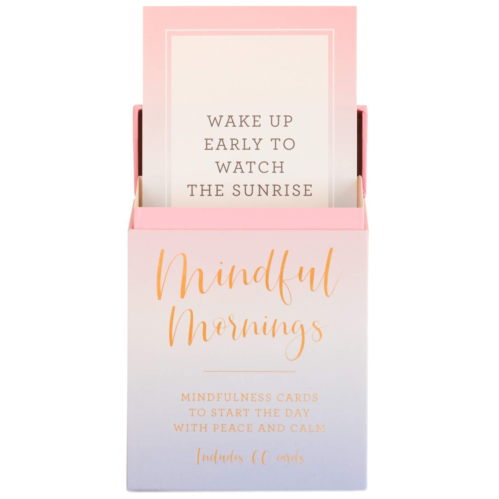 WORLD TRAVELER Eccolo Mindful Mornings - 60 Mindfulness Cards for Self Care, Peace & Positive Affirmations | Daily Meditation Cards for Stress Relief, Anxiety & Gratitude Practice | Perfect Mindfulness Gift for Women, Men & Yoga Lovers | Use for Morning Routine, Therapy Sessions or Bedtime Relaxation