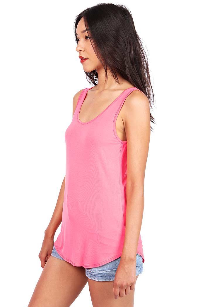 Emma's Closet Women's Stretchy Basic Tank Top - Soft Breathable Cotton Blend, Made in USA (Medium, Fuchsia) | Perfect for Yoga, Gym Workouts & Casual Summer Outfits