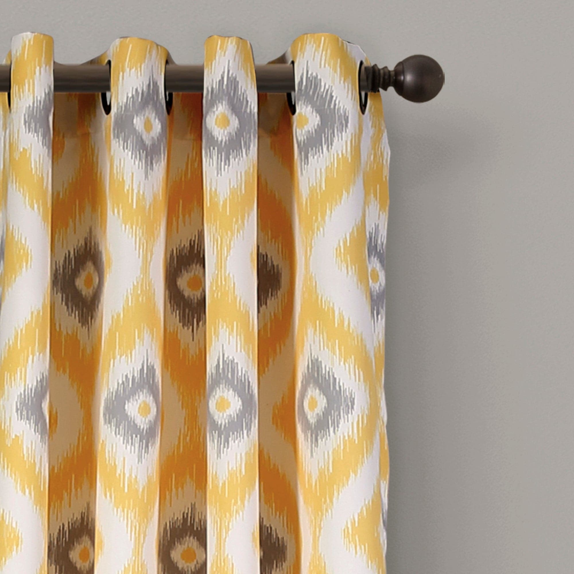 Premium Diamond Ikat Light Filtering Window Curtain Set - Elegant Sheer Drapes for Living Room & Bedroom - Soft Sunlight & Privacy Control