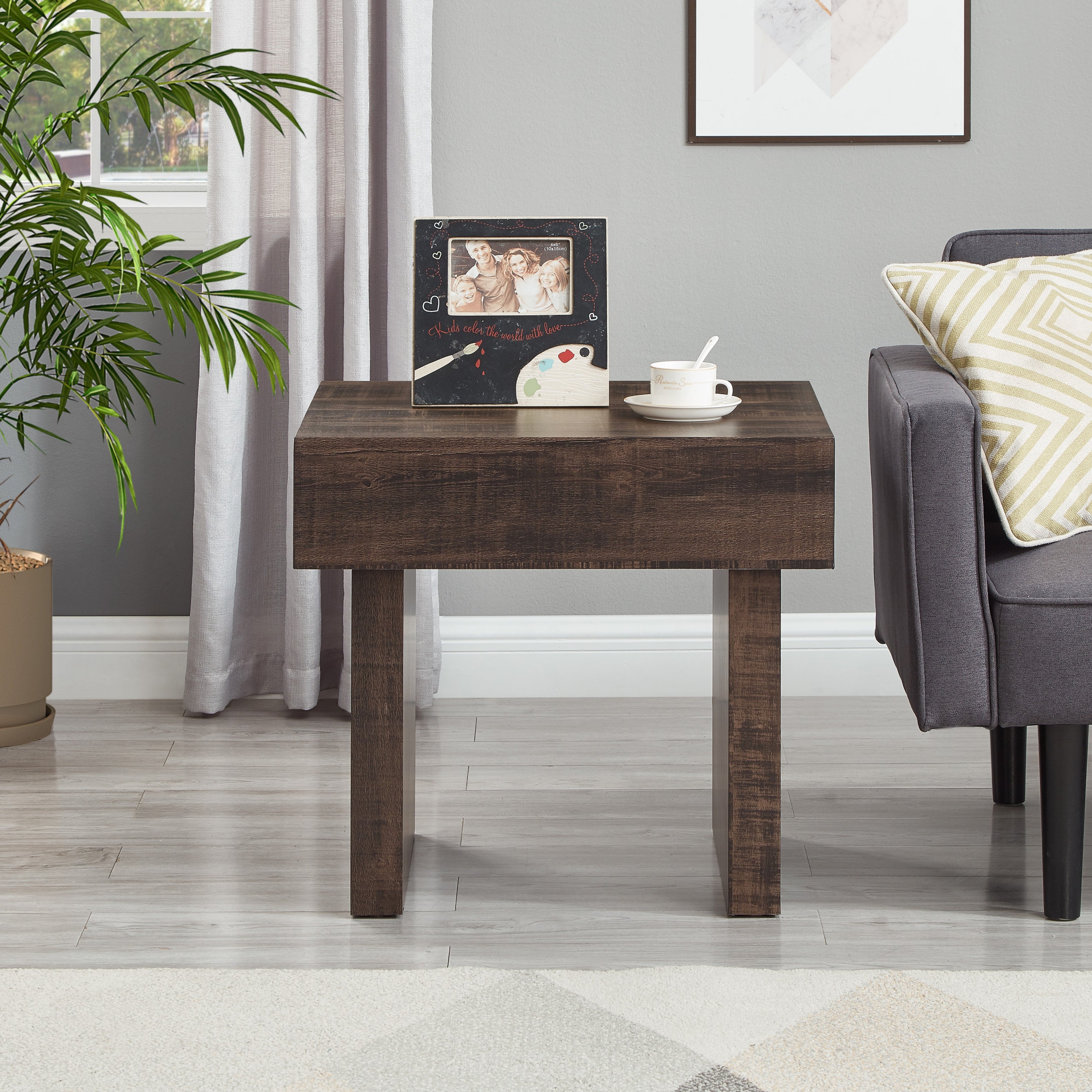 Roundhill Furniture Athens 3-Piece Modern Accent Coffee Table Set with 2 End Tables - Perfect for Living Room, Lounge & Home Decor