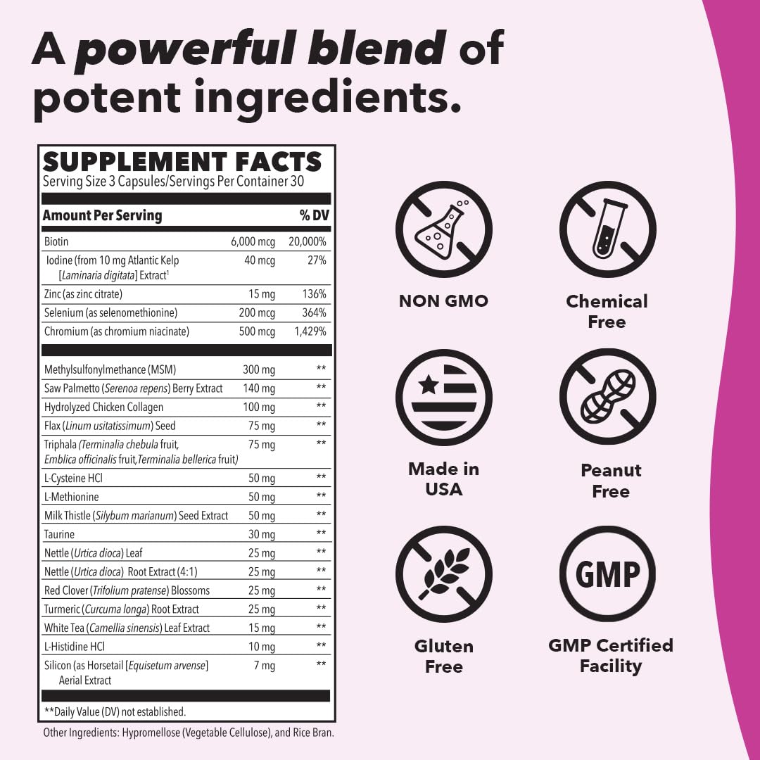 LifeSeasons Beau-T Biotin Collagen Supplement for Hair, Skin & Nails - 90 Capsules with Horsetail, MSM & Turmeric - Promotes Healthy Hair Growth, Strong Nails & Clear Skin - Reduces Acne & Supports Collagen Production - Perfect for Daily Beauty Routine & Anti-Aging Care