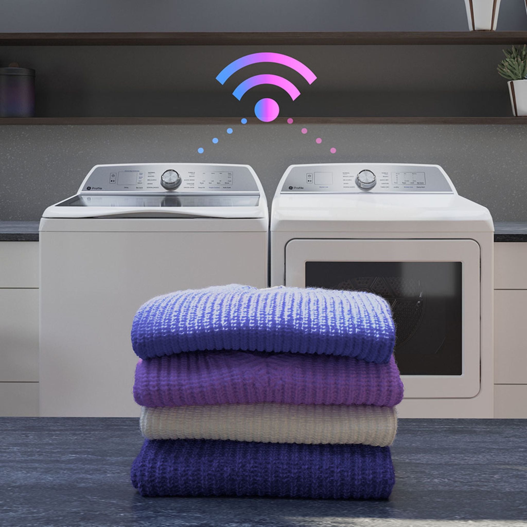 GE Profile PTD60GBSRWS 7.4 Cu Ft White Gas Dryer - Large Capacity, Energy Efficient Clothes Dryer for Home & Laundry Room