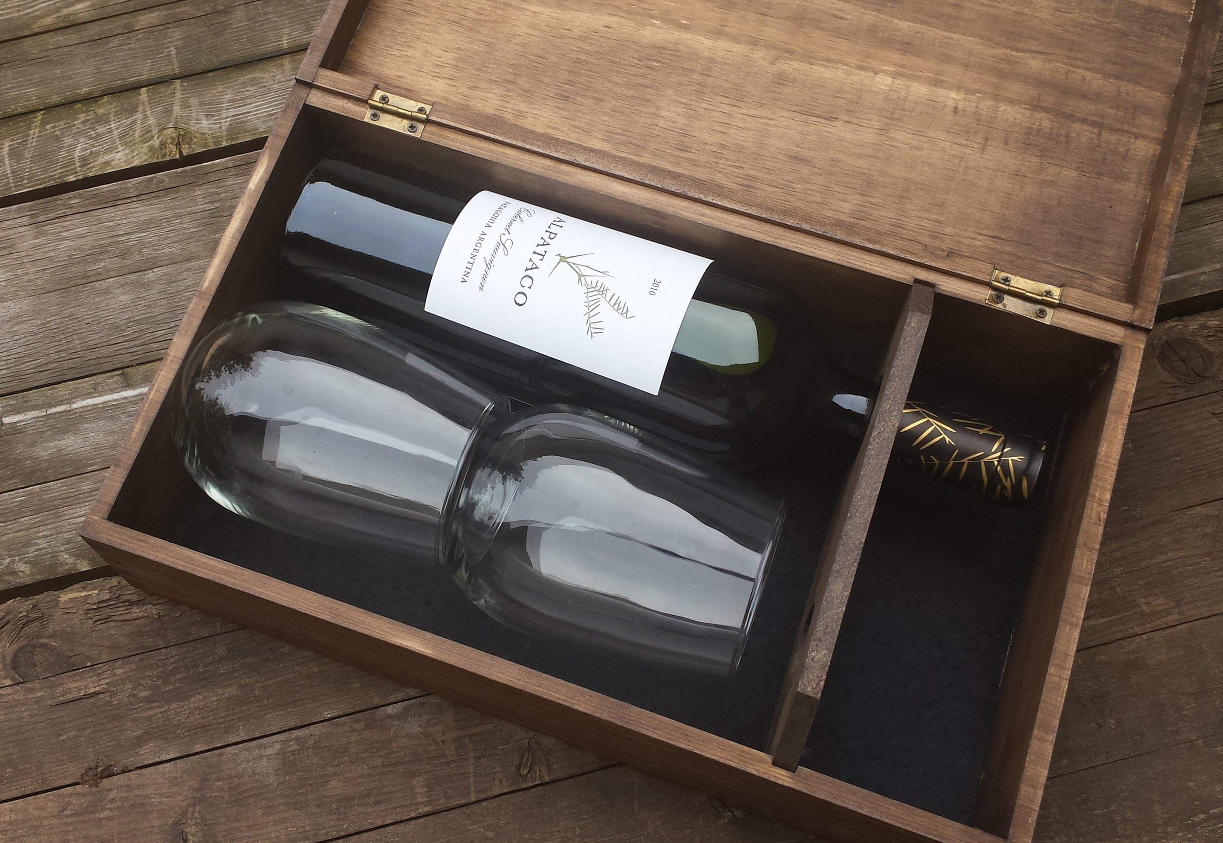 Personalized Double Wine Box for 2 Bottles - Custom Engraved Tree & Love Birds Design - Perfect for Anniversaries, Weddings & Romantic Gifts