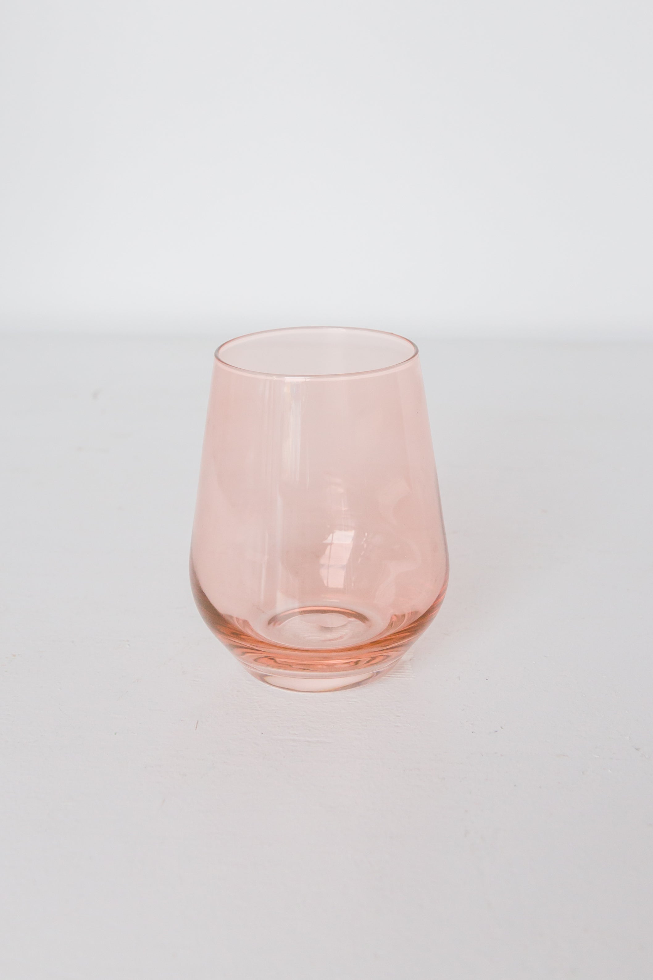 Estelle 6-Piece Stemless Wine Glass Set in Blush Pink - Shatterproof & Elegant for Indoor/Outdoor Parties, Weddings, and Home Decor