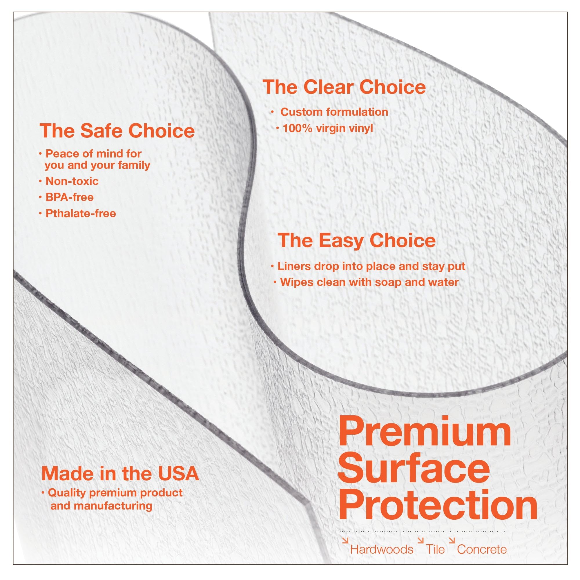 Clear Hard Floor Runner - 24 x 120 Inch, 2mm Thick USA-Made Vinyl Floor Protector for Tile & Vinyl Floors | Durable, Non-Slip Surface Protection for High Traffic Areas, Hallways & Entryways