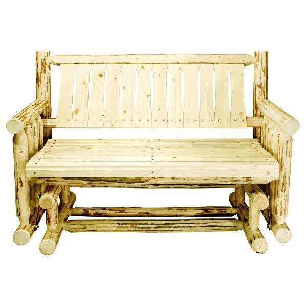 Montana Log Glider - Handcrafted Wooden Porch Swing for Outdoor Relaxation | Perfect for Decks, Gardens, and Patios