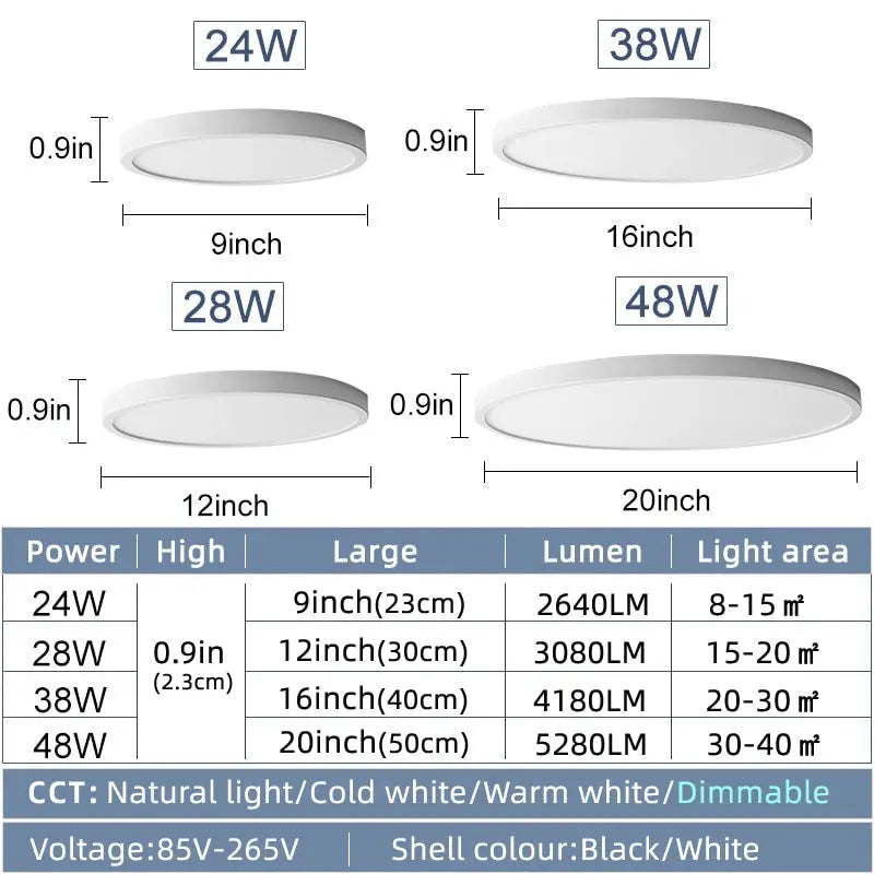 Emily Modern Flush Mount Ceiling Light Fixture - Energy Efficient LED Lighting for Bedroom, Kitchen, Hallway & Living Room