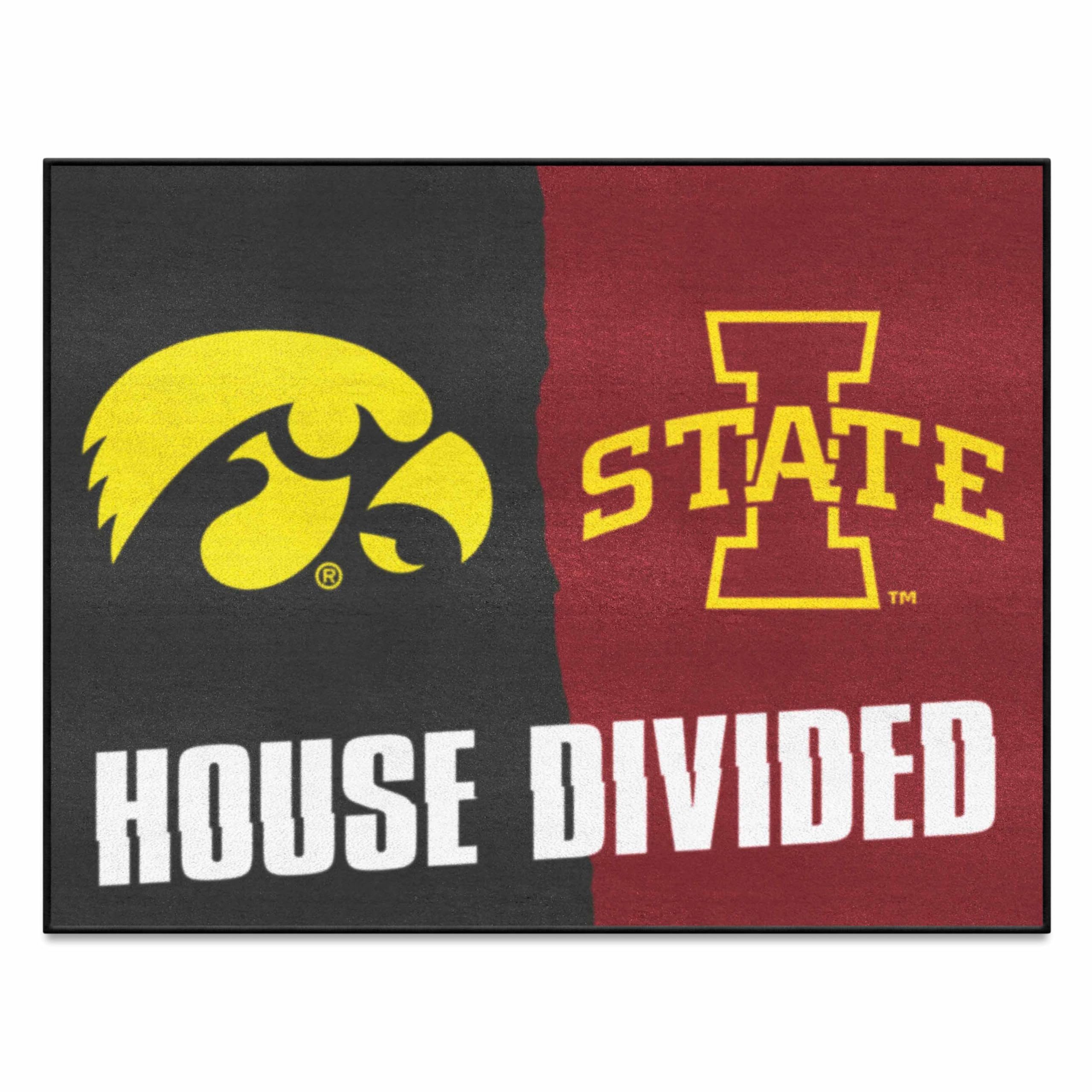 FANMATS NCAA Men's House Divided Doormat - Durable Indoor/Outdoor Welcome Mat for College Sports Fans, Perfect for Game Day Decor & Entryway Protection