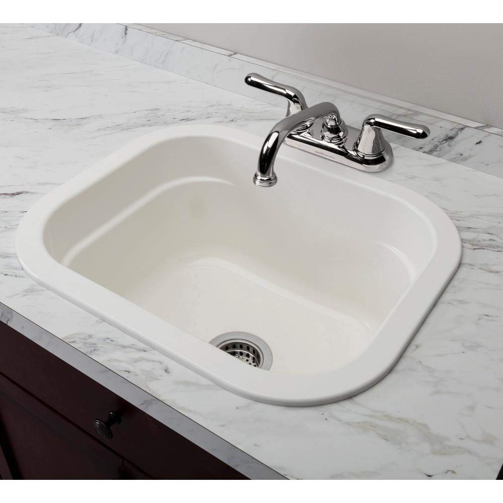 Mustee 2218 Vector 12 Gallon Undermount Utility Sink in White - Heavy-Duty Stainless Steel Alternative for Laundry Rooms, Garages & Workshops