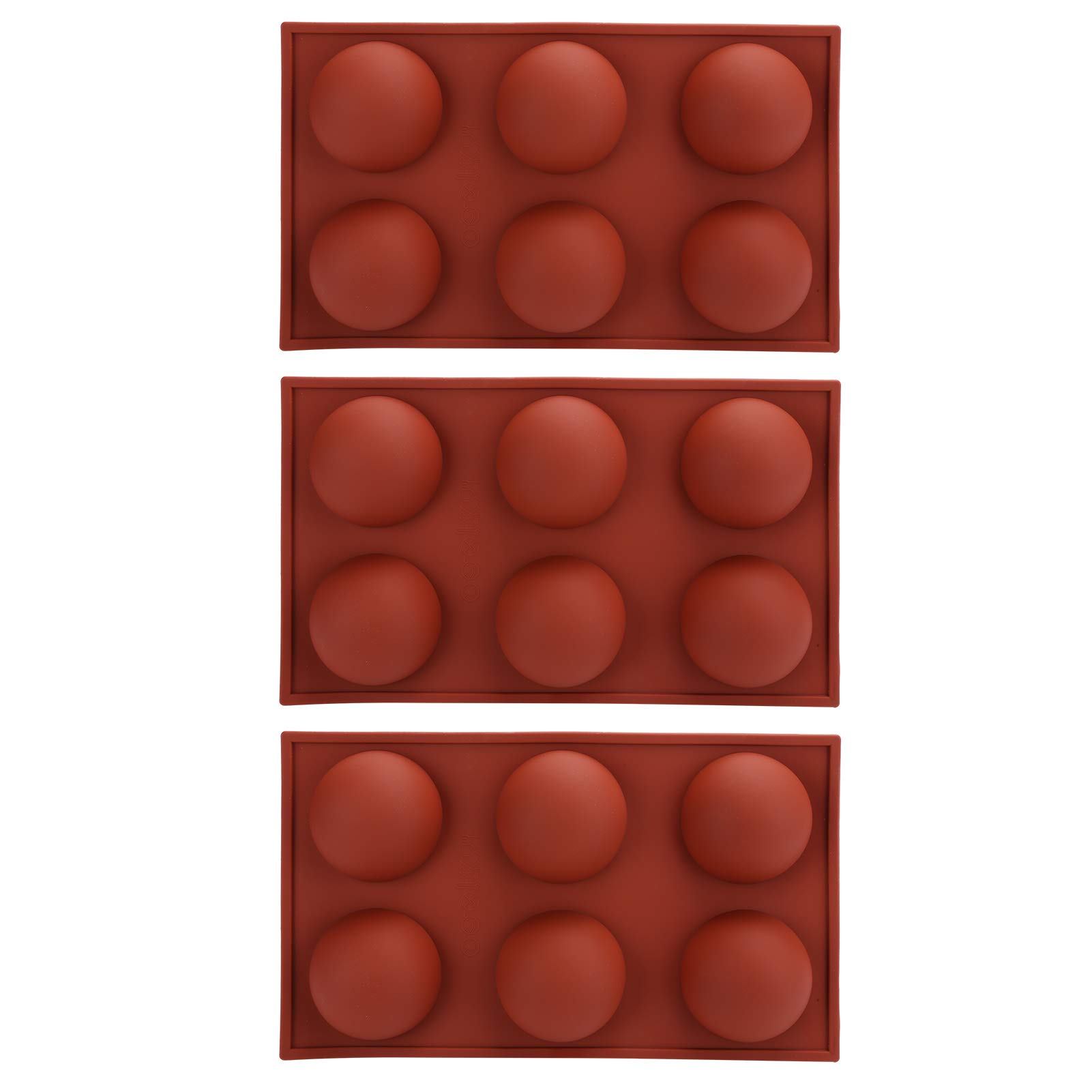 3PCS Non-Stick BPA Free Chocolate Molds - Semi Sphere Baking Molds for Mousse Cake, DIY Hot Chocolate & Desserts - Perfect for Home Baking, Party Treats & Holiday Cooking (6 Holes)